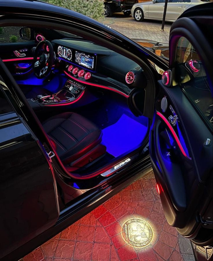 RGB LED Ambiente Osvětlení Auta - 110cm, Ovládání přes APLIKACI, Dekorace Interiéru