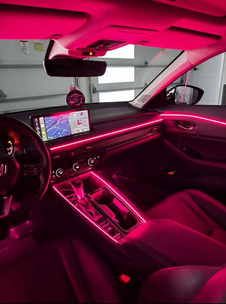 RGB LED Ambiente Osvětlení Auta - 110cm, Ovládání přes APLIKACI, Dekorace Interiéru